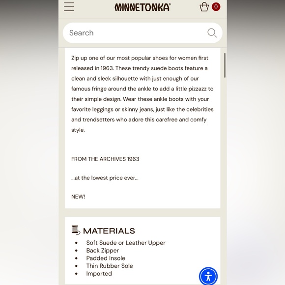 Vintage Inspired Minnetonka Back Zip Hardsole Boot- 7 - Picture 9 of 9